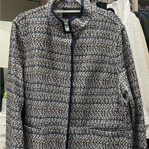 Lafayette 148 Chic Tweed Jacket in Blue and Brown xxl